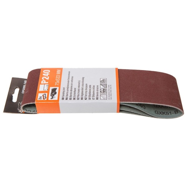 Bandă abrazivă de șlefuire 75х533mm Р320 3buc. Gepard