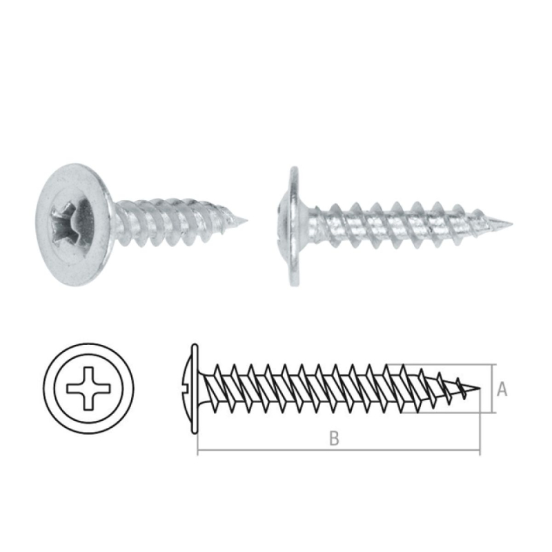 Саморез 4.2х13 мм с прессшайбой, цинк, острый (1000 шт. в упак.) Starfix