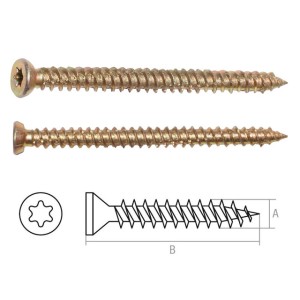 Șurub pentru beton 7,5x92mm zinc galben, T30 (100 buc per cut.) Starfix