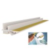 Profil din PVC cu plasă, autoadeziv alb pentru geam, 6 mm, 2,5m