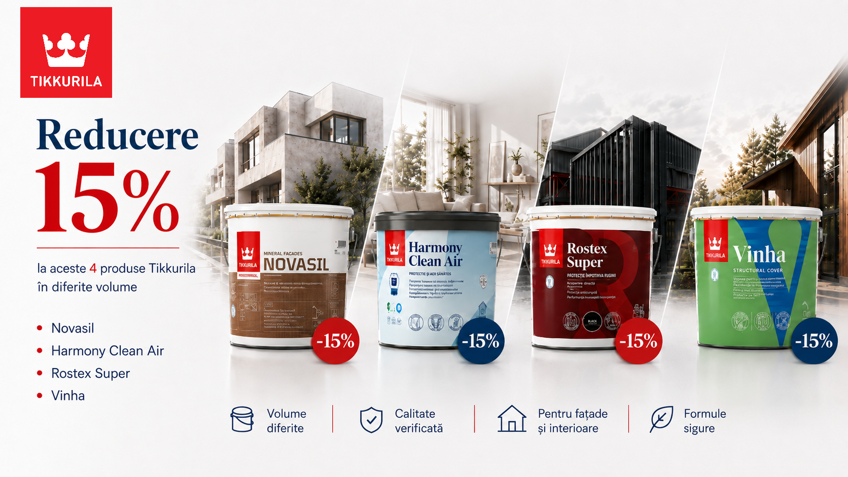 Promotie Tikkurila Moldova -15% reducere  