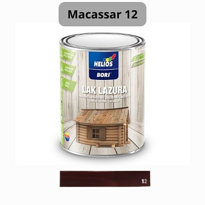  Lac lazur cu ceara pentru lemn HELIOS BORI (macassar 12) 0,75L online magazin Super Ștefan