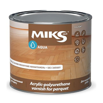  Lac acril-poliuritanic pentru parchet  satin-mat MIKS COLOR 2,5l online magazin Super Ștefan