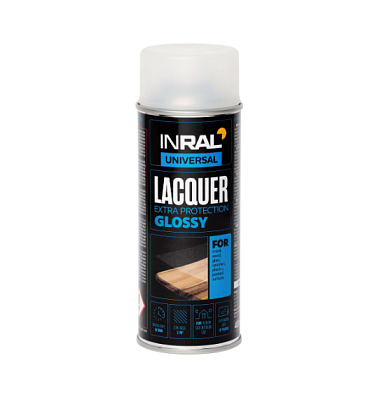   INRAL LACQUER, Lac transparent, lucios, acrilic (400ml) online magazin Super Ștefan