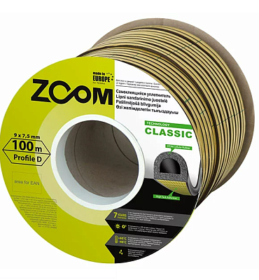  Garnitură de etanșare autoadezivă Zoom Classic D maro, (9x7.5mm), 100 m online magazin Super Ștefan