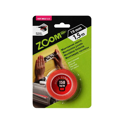  Bandă dublu adezivă ZOOM MEGA STRONG 19mm х 1,5m online magazin Super Ștefan