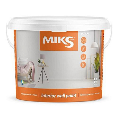  Vopsea pentru pereți și tavane ”MIKS COLOR” albă 1,4kg online magazin Super Ștefan