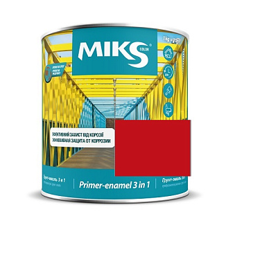  Grund-email 3 în 1 ”MIKS COLOR” roșu (RAL 3020), 0,8 kg online magazin Super Ștefan