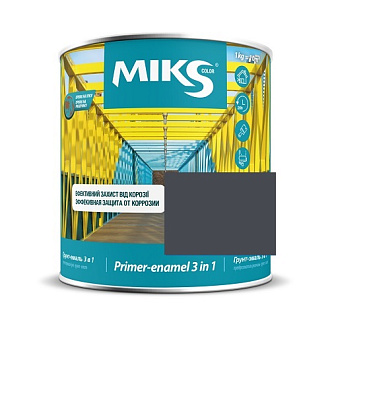  Grund-email 3 în 1 ”MIKS COLOR” grafit-sur (RAL7024), 0,8 kg online magazin Super Ștefan