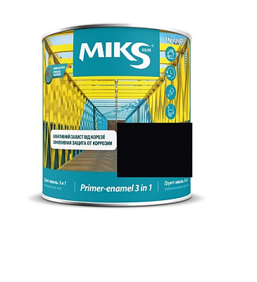  Grund-email 3 în 1 ”MIKS COLOR” negru (RAL 9005), 0,8 kg online magazin Super Ștefan