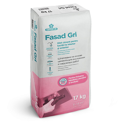  Glet  Fasad Gri (pe baza de ciment) 17kg online magazin Super Ștefan